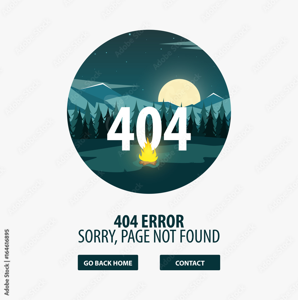 Fototapete 404 error. page not found. ui ux template for website. vector illustration.