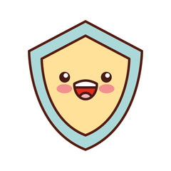 shield guard kawaii character vector illustration design