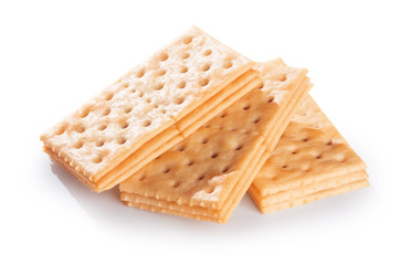 Tasty biscuits isolated on white background.