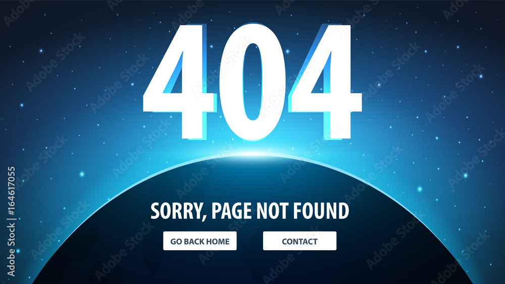 Fototapete 404 error with space on the background. page not found. ui ux template for website. vector illustrat