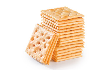 Tasty biscuits isolated on white background.