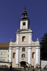 Belltower of the Ursiline Church of the Birth of Christ in Zagreb, Croatia