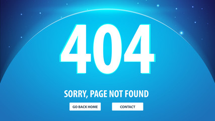 404 Error with space on the background. Page not found. UI UX template for website. Vector illustration.