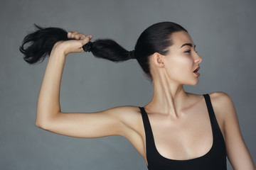 Fashion woman with ponytail