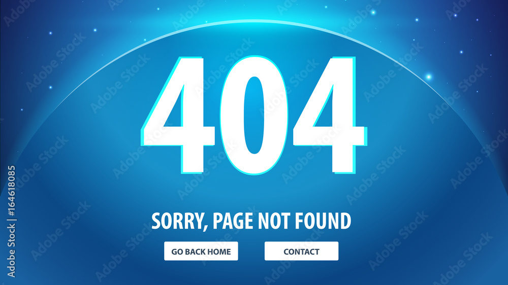Fototapete 404 error with space on the background. page not found. ui ux template for website. vector illustrat