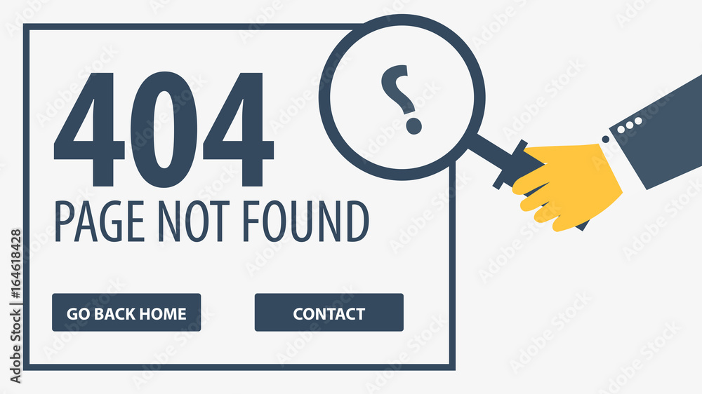 Fototapete 404 error. page not found. ui ux template for website. vector illustration.