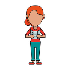 woman tourist vector illustration