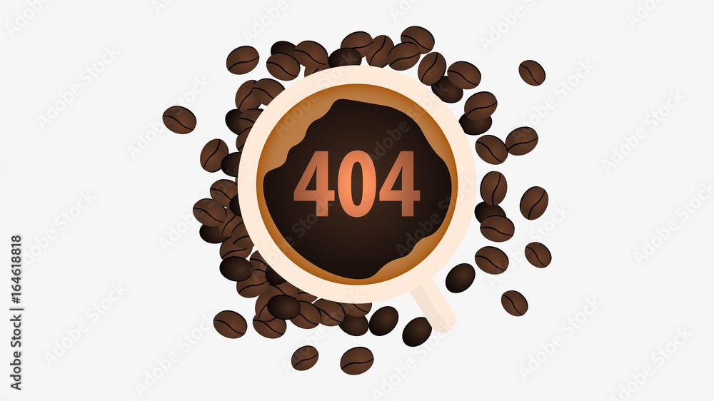 Fototapete 404 error. page not found. ui ux template for website. vector illustration.