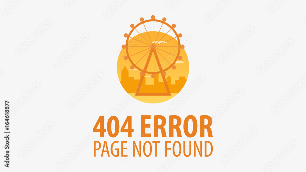 Fototapete 404 error. page not found. ui ux template for website. vector illustration.