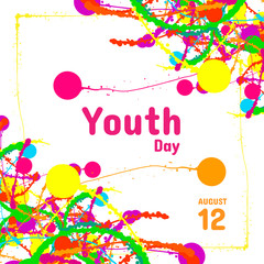 International Youth Day greeting card, August 12, vector design element