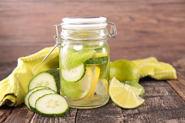 infused water with cucumber and lemon