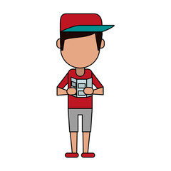 man tourist vector illustration