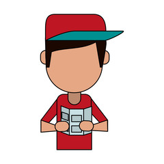 man tourist vector illustration