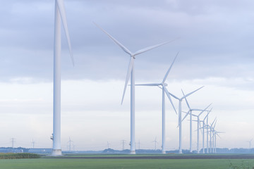 row of wind turbines