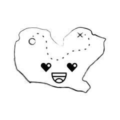 treasure map game kawaii character vector illustration design