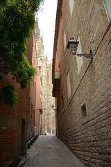 Obraz premium Gothic quarter street in Barcelona, Spain