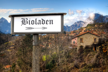 Obraz premium Schild 184 - Bioladen