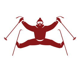 Skier Flat Icon