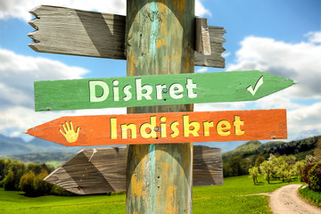 Schild 265 - Diskret