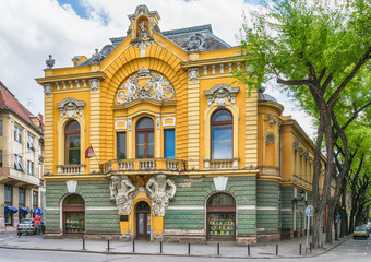 Subotica, Serbia - April 23, 2017:  City library building in Subotica city, Serbia