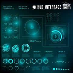 Futuristic virtual graphic touch user interface, HUD