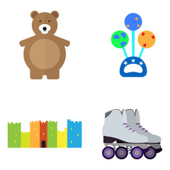 Set of toys on a white background, Vector illustration