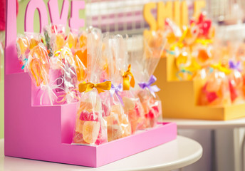 Naklejka na ściany i meble Sweets on stand at candy shop