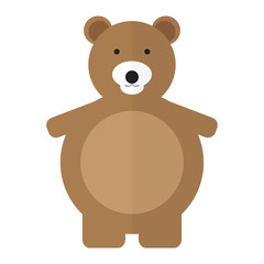 Isolated teddy bear on a white background, Vector illustration