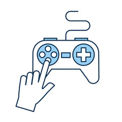 hands with video game control icon vector illustration design