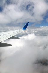 Beautiful views under the wing of an airplane