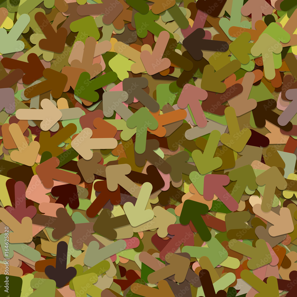 Poster seamless random arrow background pattern - vector illustration from colorful rotated rounded arrows 