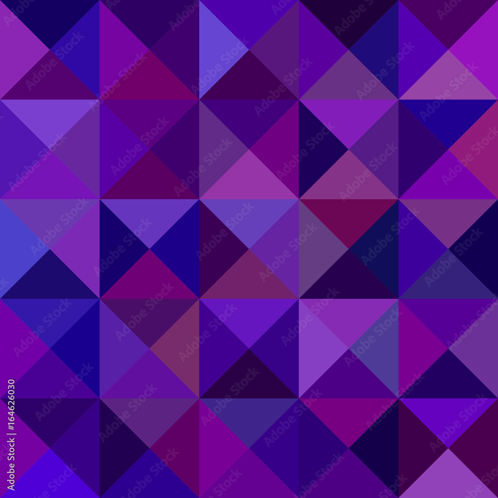 Poster dark purple abstract triangle mosaic pattern background - vector graphic from triangles