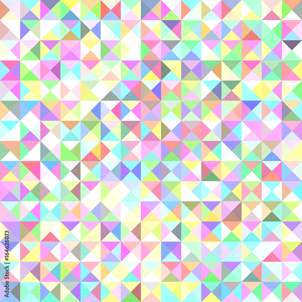 Poster abstract triangle tile mosaic background - vector graphic from triangles in light volored tones
