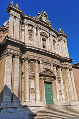 Fototapeta na wymiar Roma Via dei Fori Imperiali - Chiesa di Santi Luca e Martina