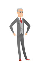 Senior caucasian angry businessman screaming