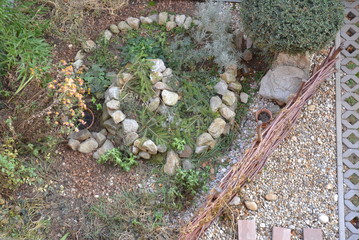 Permaculture element - herb spiral in late autumn/mild winter