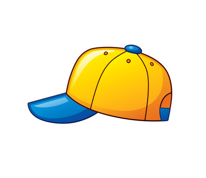 Yellow baseball cap isolated.