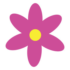 Isolated flower on a white background, flat style, Vector illustration