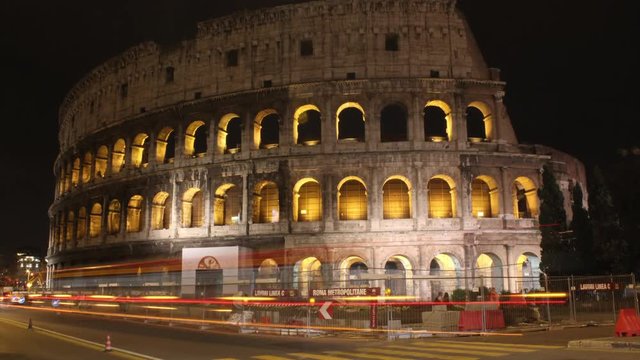 Roman Colosseum Night time-lapse main, Rome, Italy