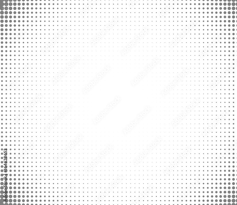 Poster Vector background of dots in the corners of the image. Black digital vignette in cartoon style for comics.