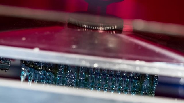 Time lapse of resin laser 3d printer printing