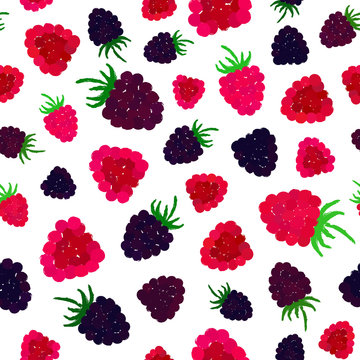 Raspberry Background Painted Pattern