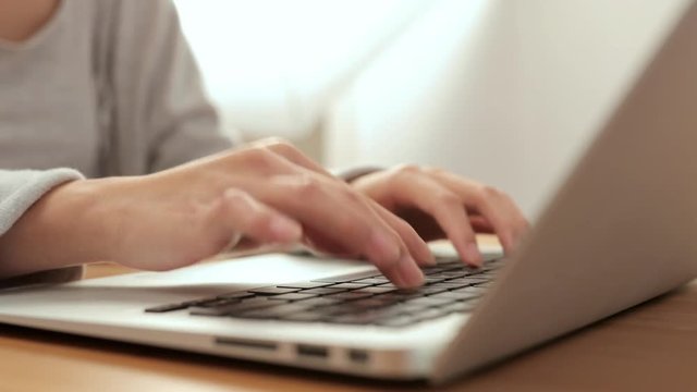 Woman working notebook computer