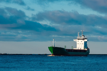 Green cargo ship