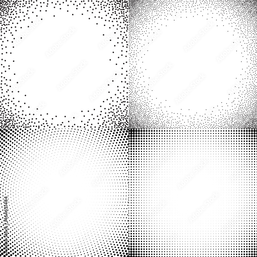 Aufkleber Black dotted wines for comics and fashion illustrations in vector or raster graphics collection. A design element for giving the image depth set.