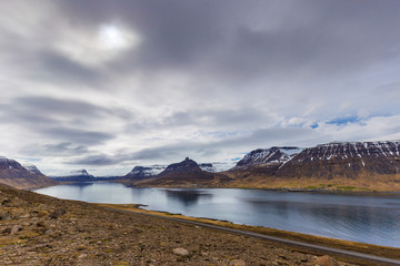 Scenic view of Westfjords, close to Sudavik village, Iceland