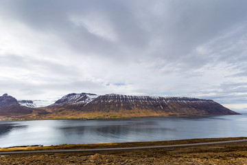 Scenic view of Westfjords, close to Sudavik village, Iceland