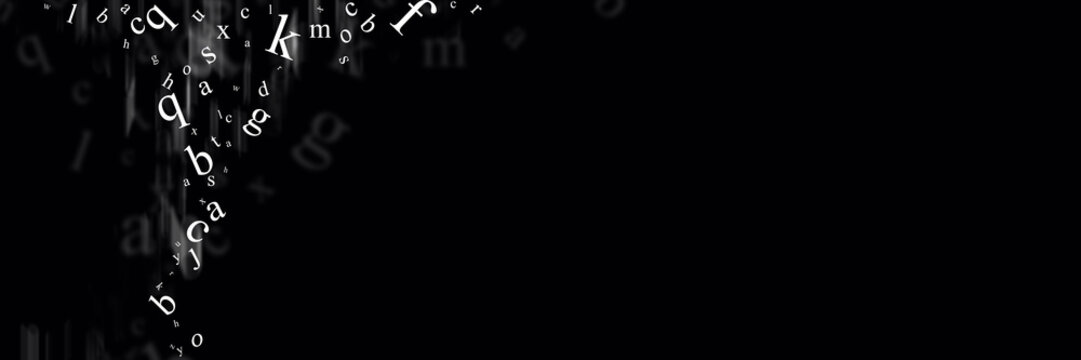 Abstract background with letters.