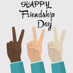 Happy Friendship day vector typographic colorful design. Inspirational quotes. Usable as greeting cards, posters. Best friends forever.