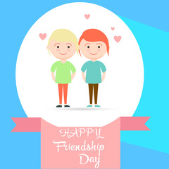 Happy Friendship day vector typographic colorful design. Inspirational quotes. Usable as greeting cards, posters. Best friends forever.